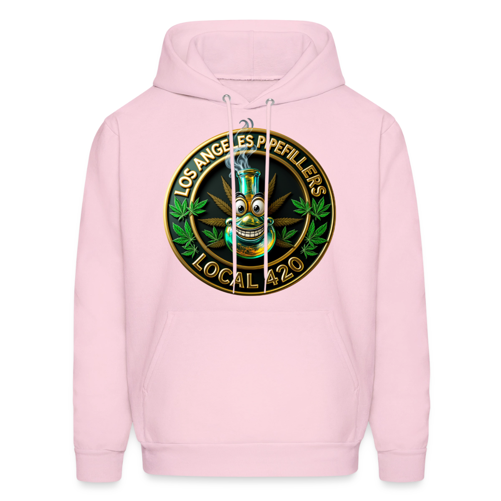 LOS ANGLES PIPEFILLERS LOCAL 420 2 EMBLEM Men's Hoodie - pale pink