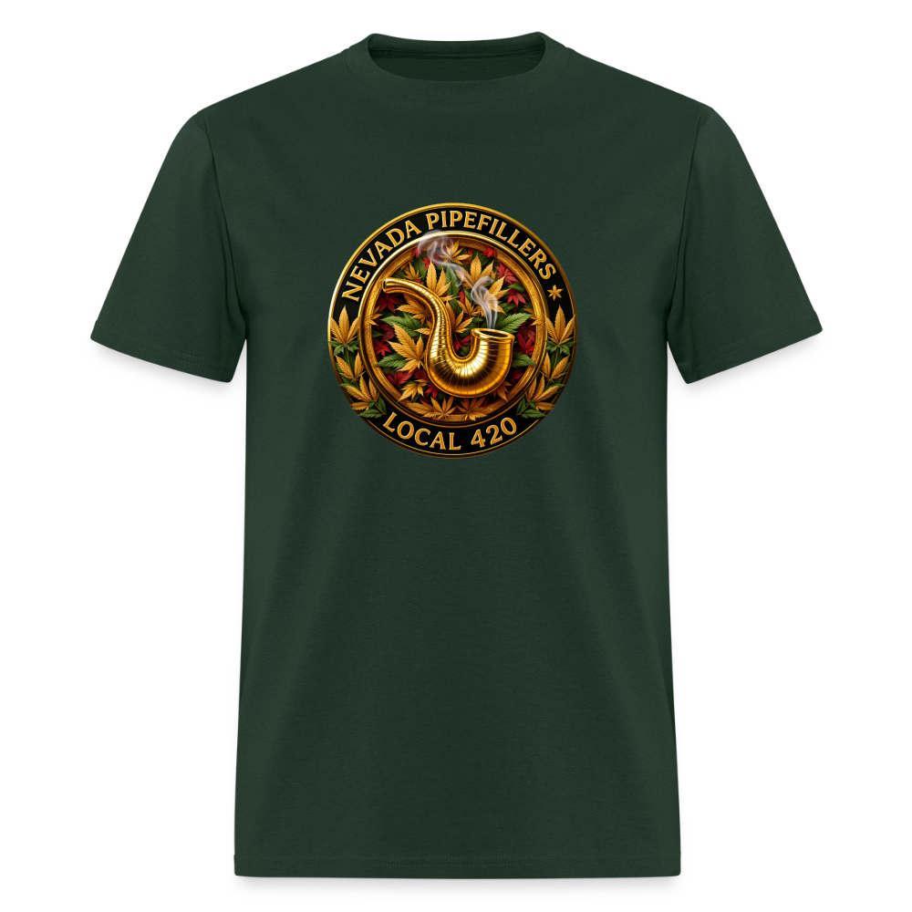 NEVADA PIPEFILLERS LOCAL 420 F/B DESIGN Men's T-Shirt - forest green