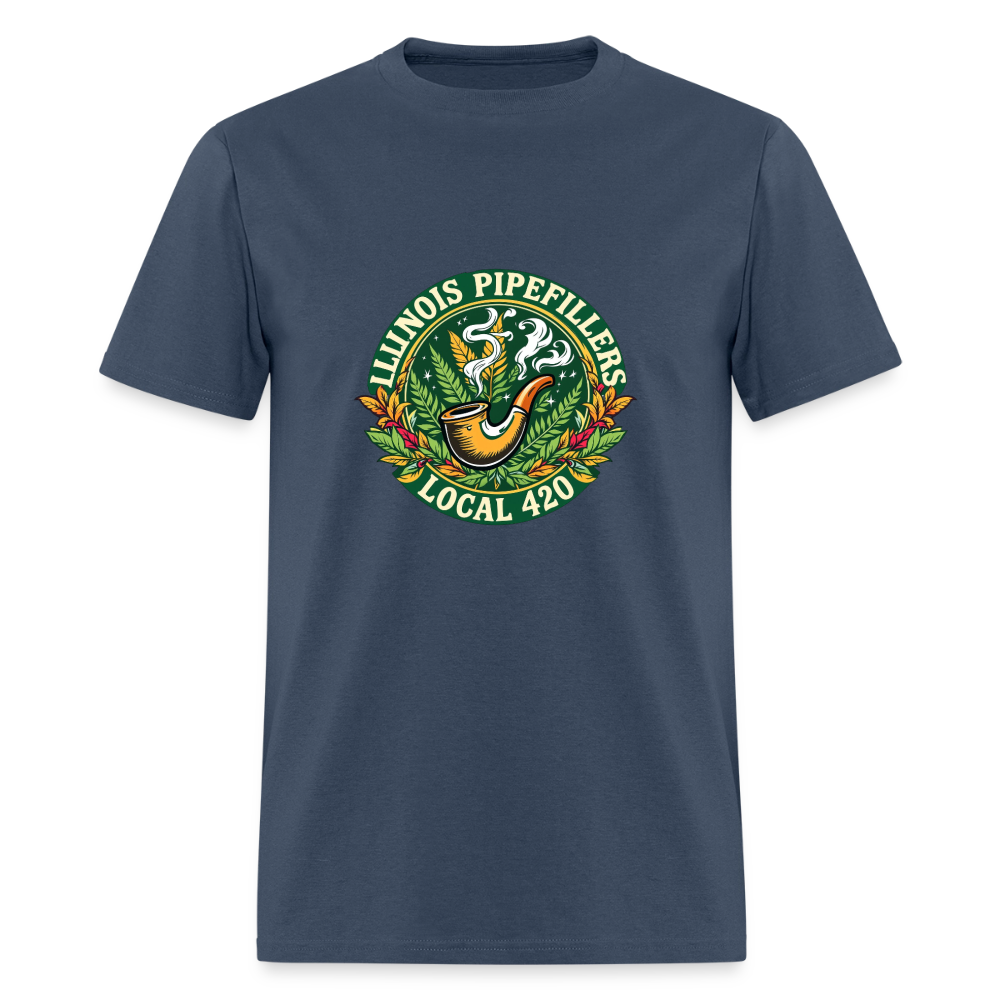 ILLINOIS PIPEFILLERS LOCAL 420 F/B DESIGN Men's T-Shirt -  blue dusk