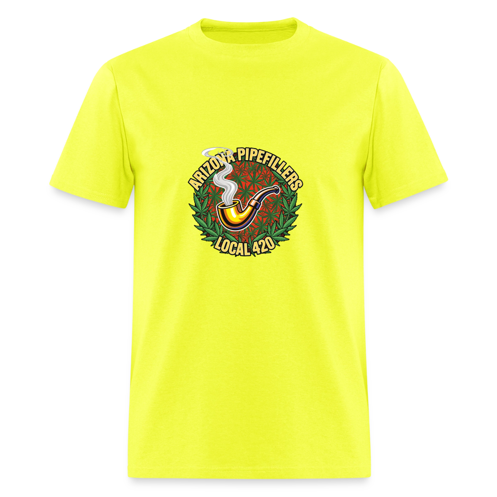 ARIZONA PIPEFILLERS LOCAL 420  F/B DESIGN Men's T-Shirt - safety green