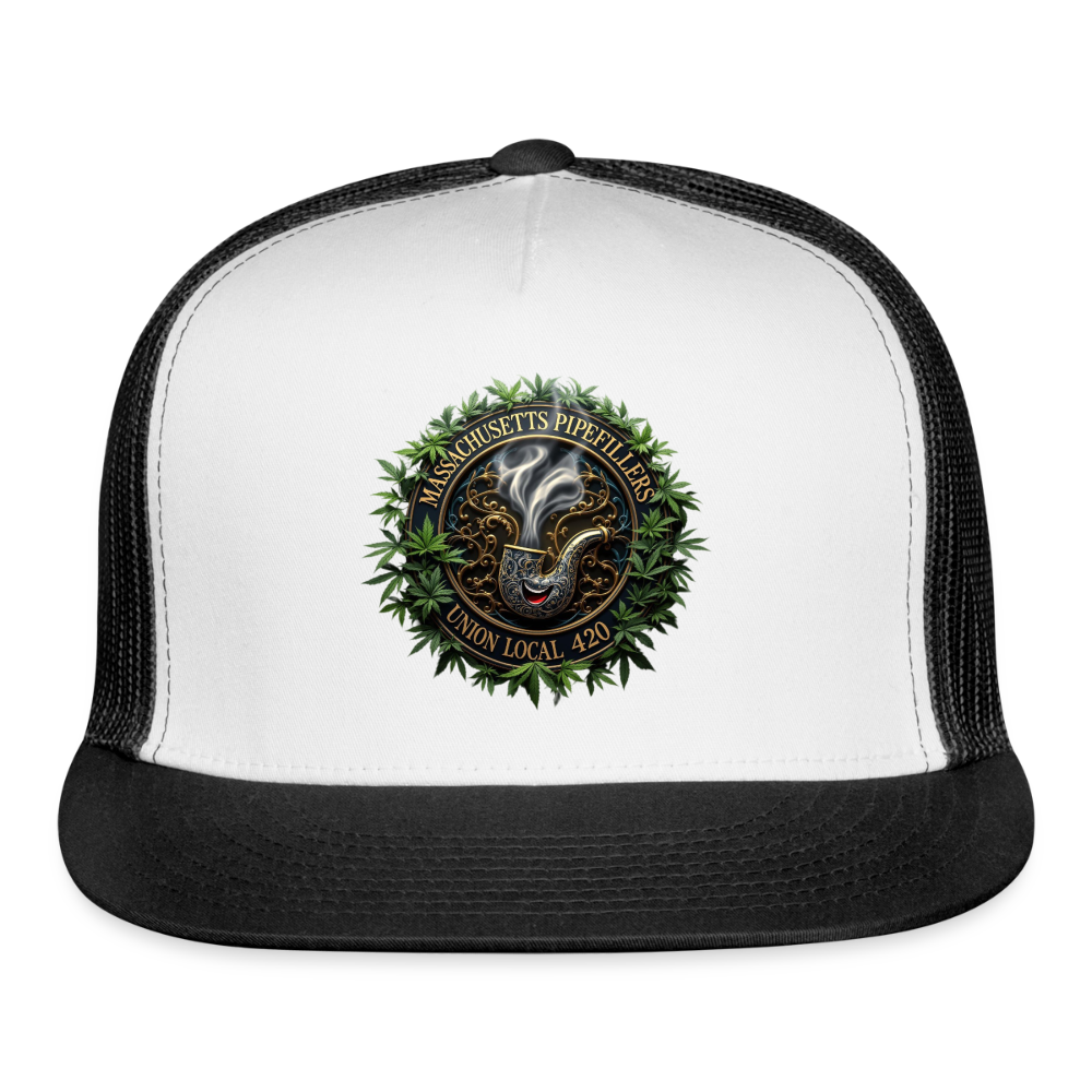 MASSACHUSETTS PIPEFILLERS LOCAL 420 Trucker Hat - white/black