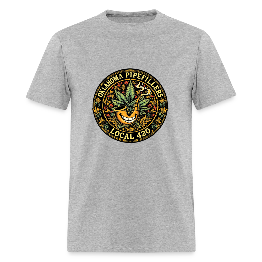 OKLAOMA PIPEFILLERS LOCAL 420  Men's T-Shirt - heather gray