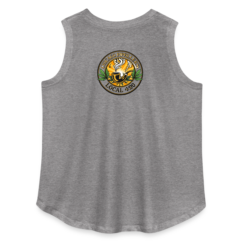 CHICAGO PIPEFILLERS LOCAL 420 F/B DESIGN Women's Curvy Relaxed Tank Top - granite heather 