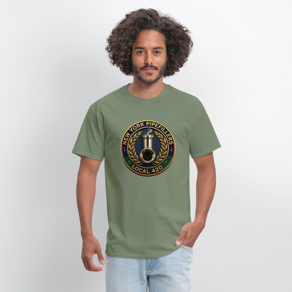 NEW YORK PIPEFILLERS LOCAL 420 Men's T-Shirt - military green