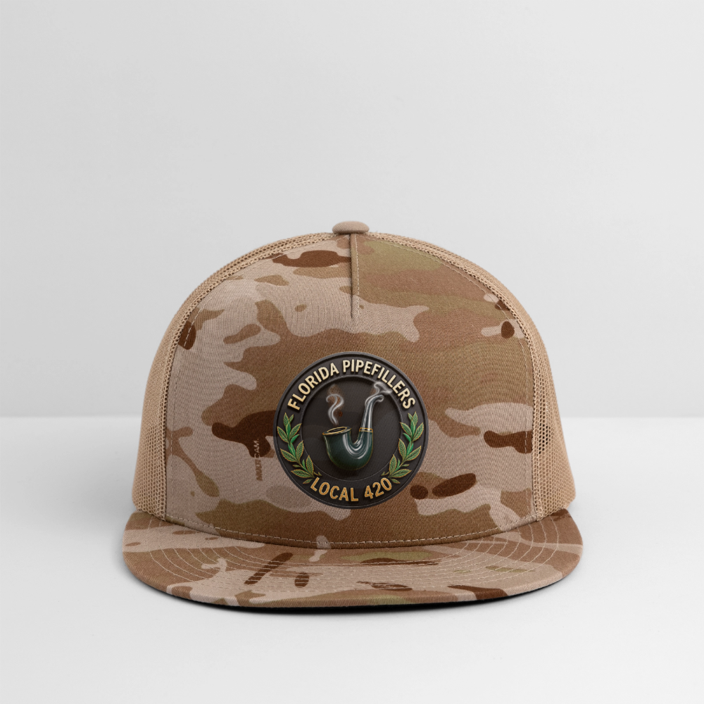 FLORIDA PIPEFILLERS LOCAL 420 CAMO Trucker Hat - MultiCam\tan