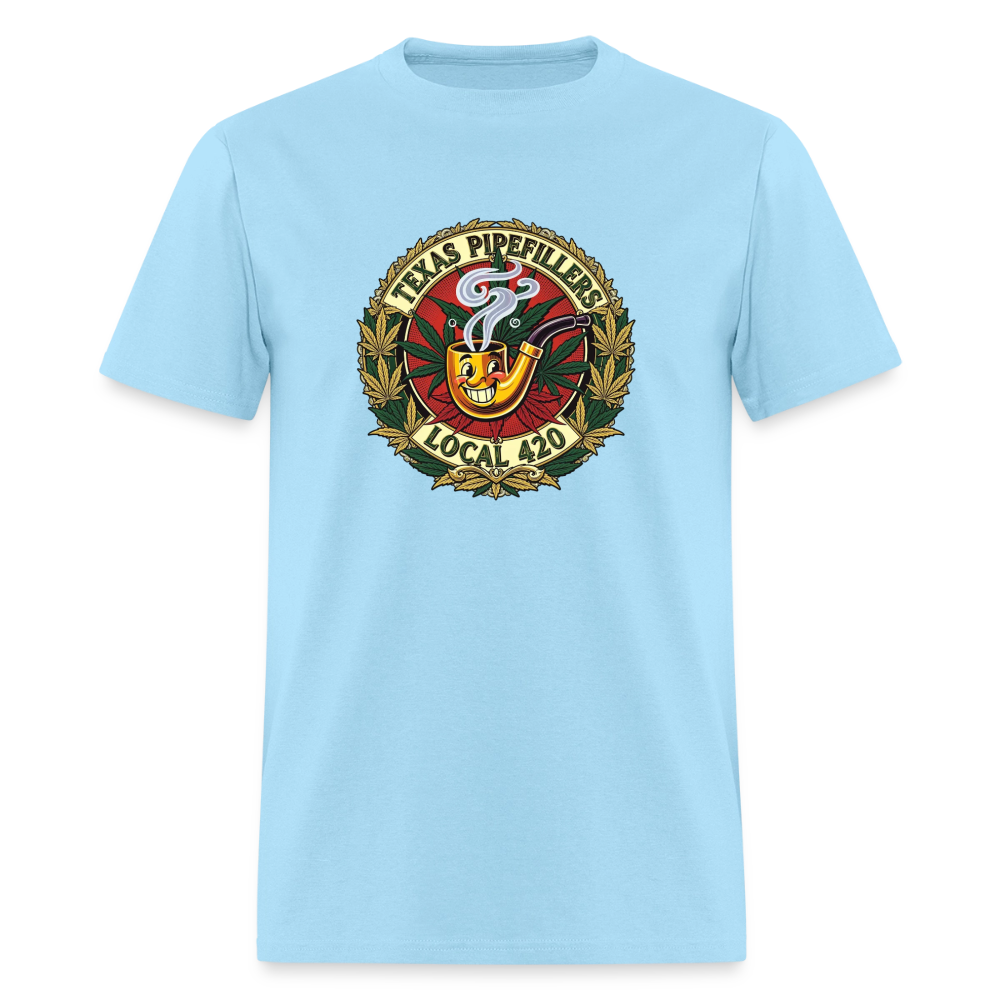 TEXAS PIPEFILLERS LOCAL 420 F.B DESIGN Men's T-Shirt - powder blue