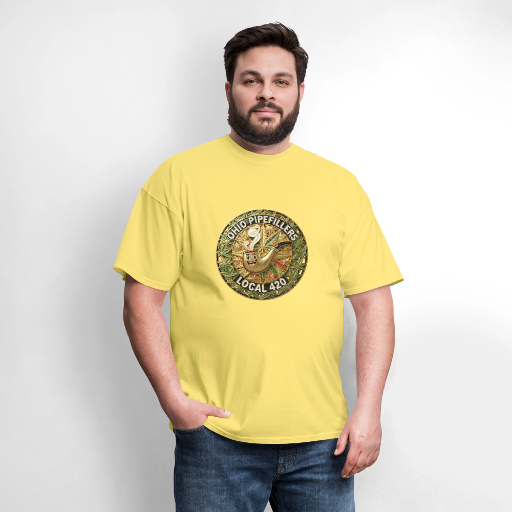 OHIO PIPEFILLERS LOCAL 420  F/B DESIGNS Men's T-Shirt - cornsilk