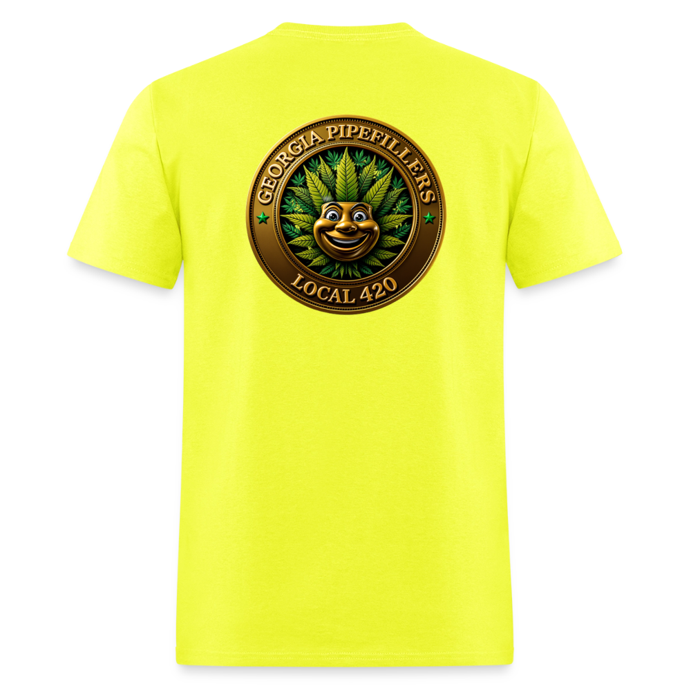 GEORGIA PIPEFILLERS LOCAL 420 F/B DESIGN  Men's T-Shirt - safety green