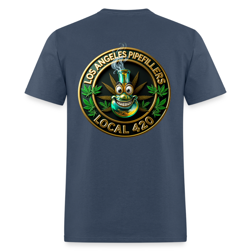 LOS ANGELES PIPEFILLERS LOCAL 420 F/B DESIGNS Men's T-Shirt -  blue dusk