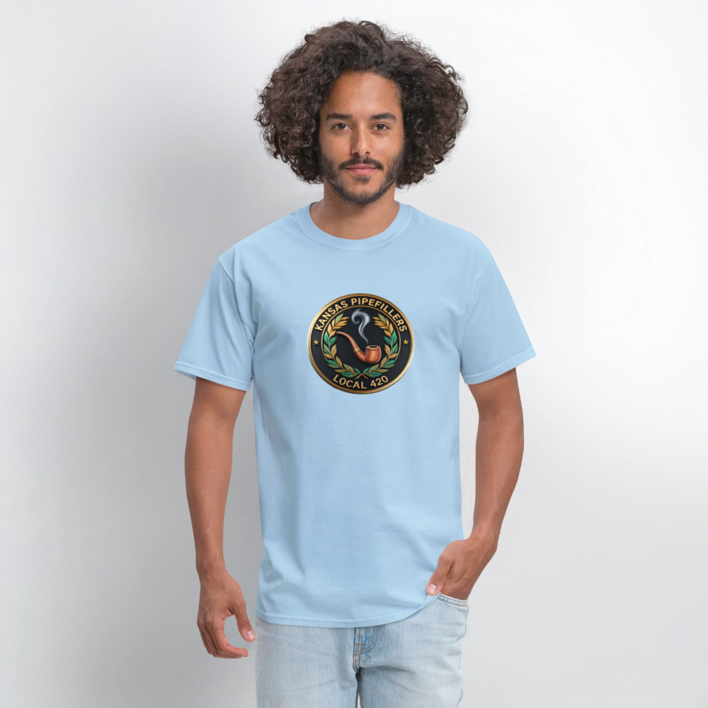 KANSAS PIPEFILLERS LOCAL 420 Men's T-Shirt - powder blue