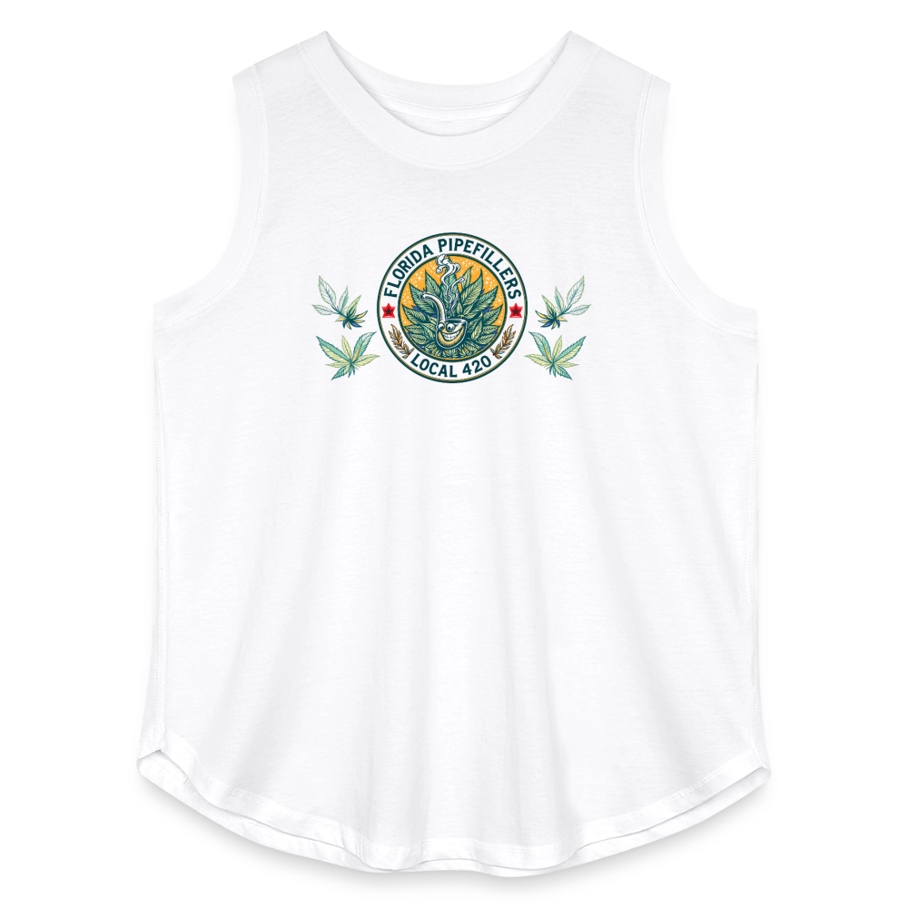 FLORIDA PIPEFILLERS LOCAL 420 F/B DESIGN Women's Curvy Relaxed Tank Top - white