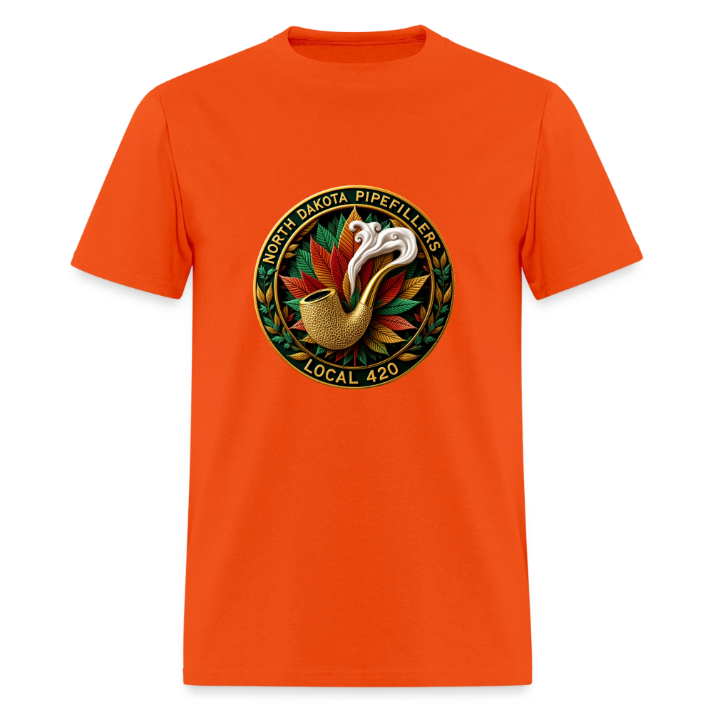NORTH DAKOTA PIPEFILLERS LOCAL 420 F/B DESIGNS Men's T-Shirt - orange