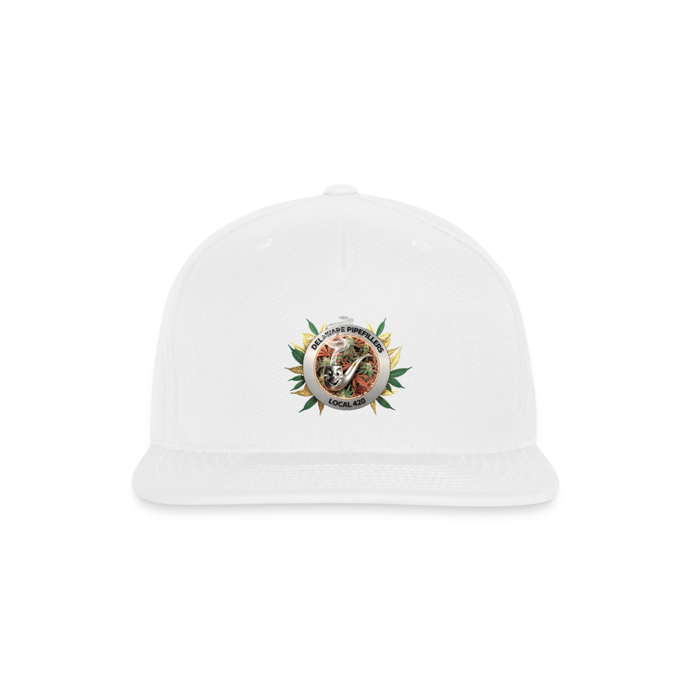 DELAWARE PIPEFILLERS LOCAL 420 Yupong Snapback Baseball Cap - white