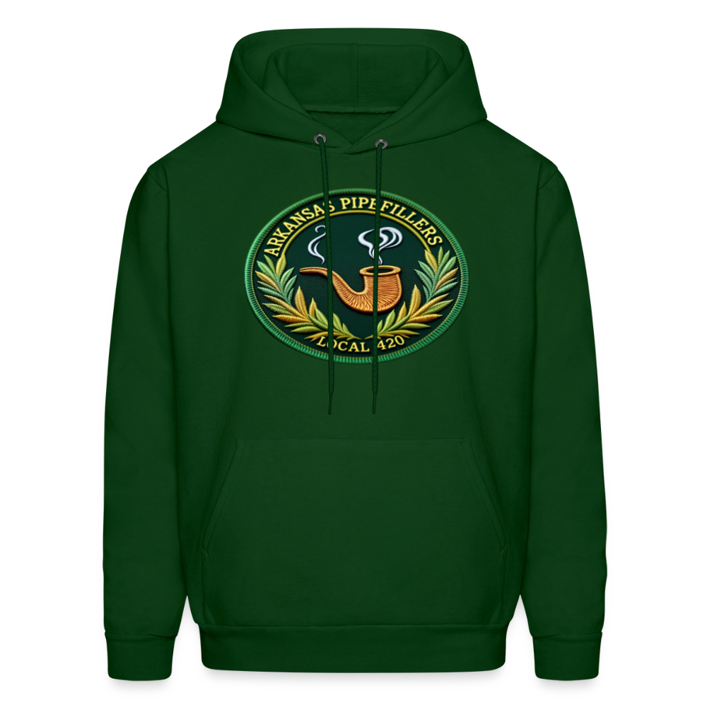 ARKANSAS PIPEFILLERS LOCAL 420 F/B EMBLEMS  Men's Hoodie - forest green