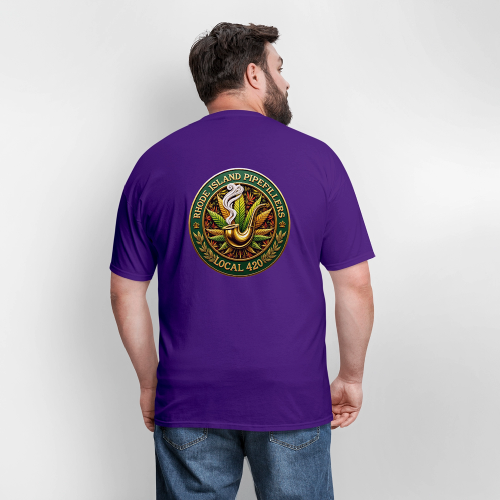 RHODE ISLAND PIPEFILLERS LOCAL 420 F/B DESIGNS Men's T-Shirt - purple