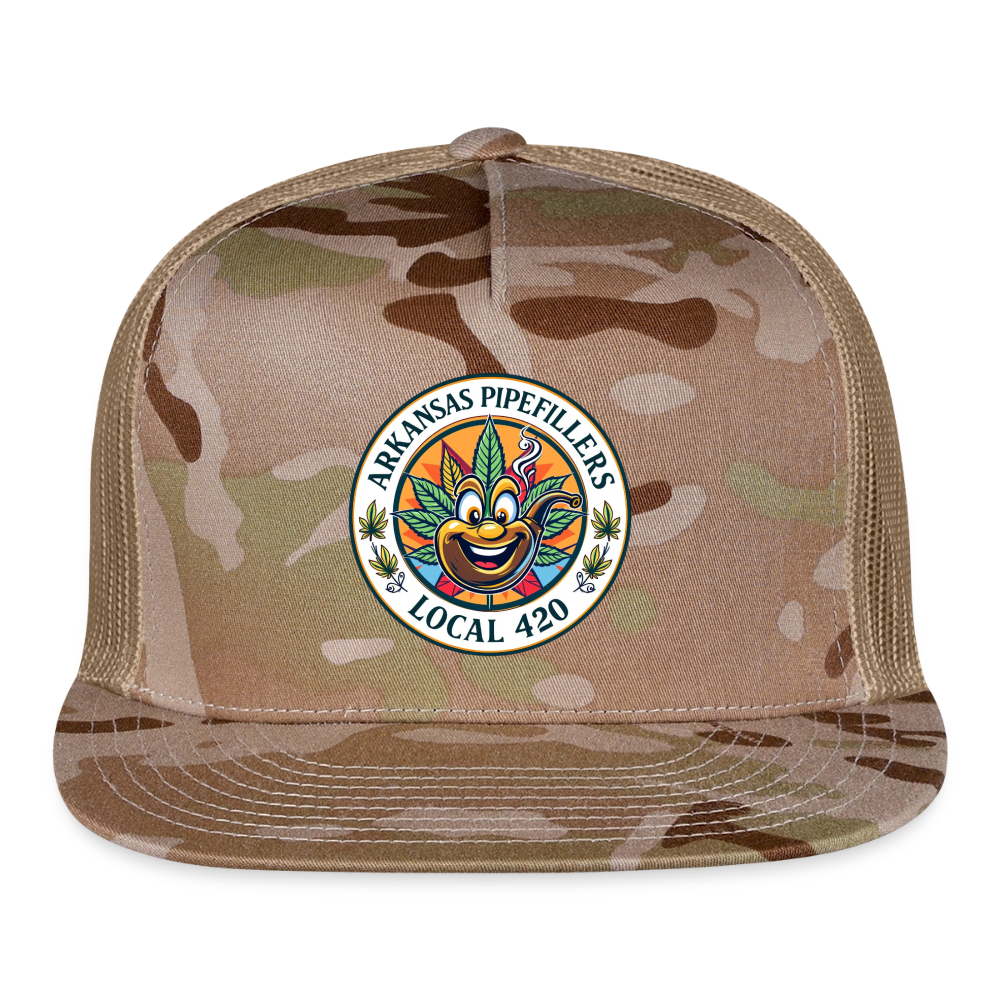 ARKANSAS PIPEFILLERS LOCAL 420 CAMO Trucker Hat - MultiCam\tan