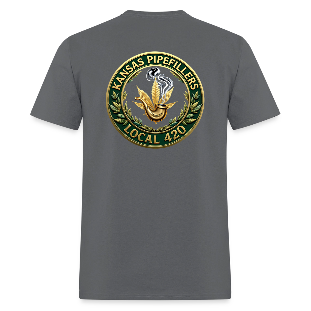 KANSAS PIPEFILLERS LOCAL 420 F/B DESIGNS Men's T-Shirt - charcoal