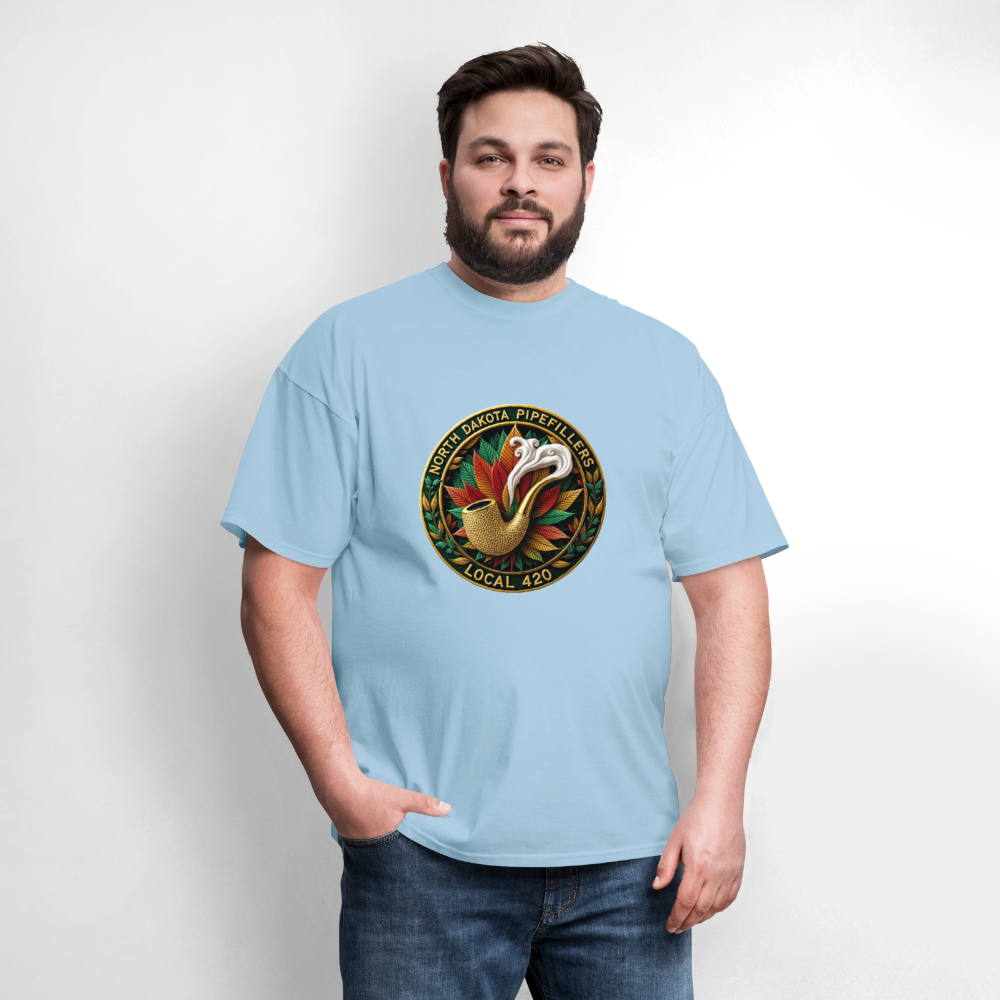 NORTH DAKOTA PIPEFILLERS LOCAL 420 F/B DESIGNS Men's T-Shirt - powder blue