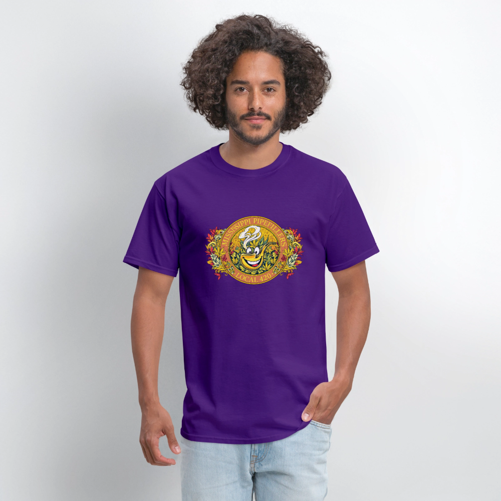 MISSISSIPPI PIPEFILLERS LOCAL 420 F/B DESIGNS Men's T-Shirt - purple