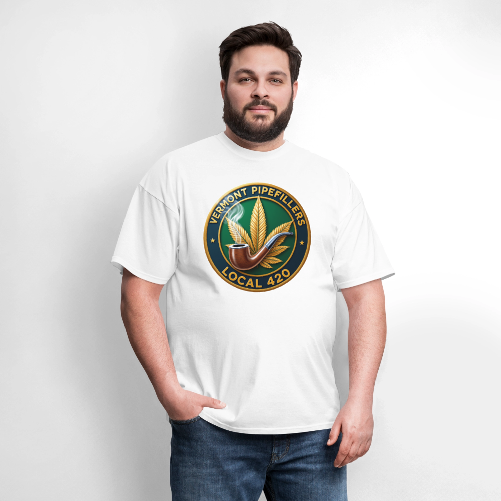 VERMONT PIPEFILLERS LOCAL 420 Men's T-Shirt - white