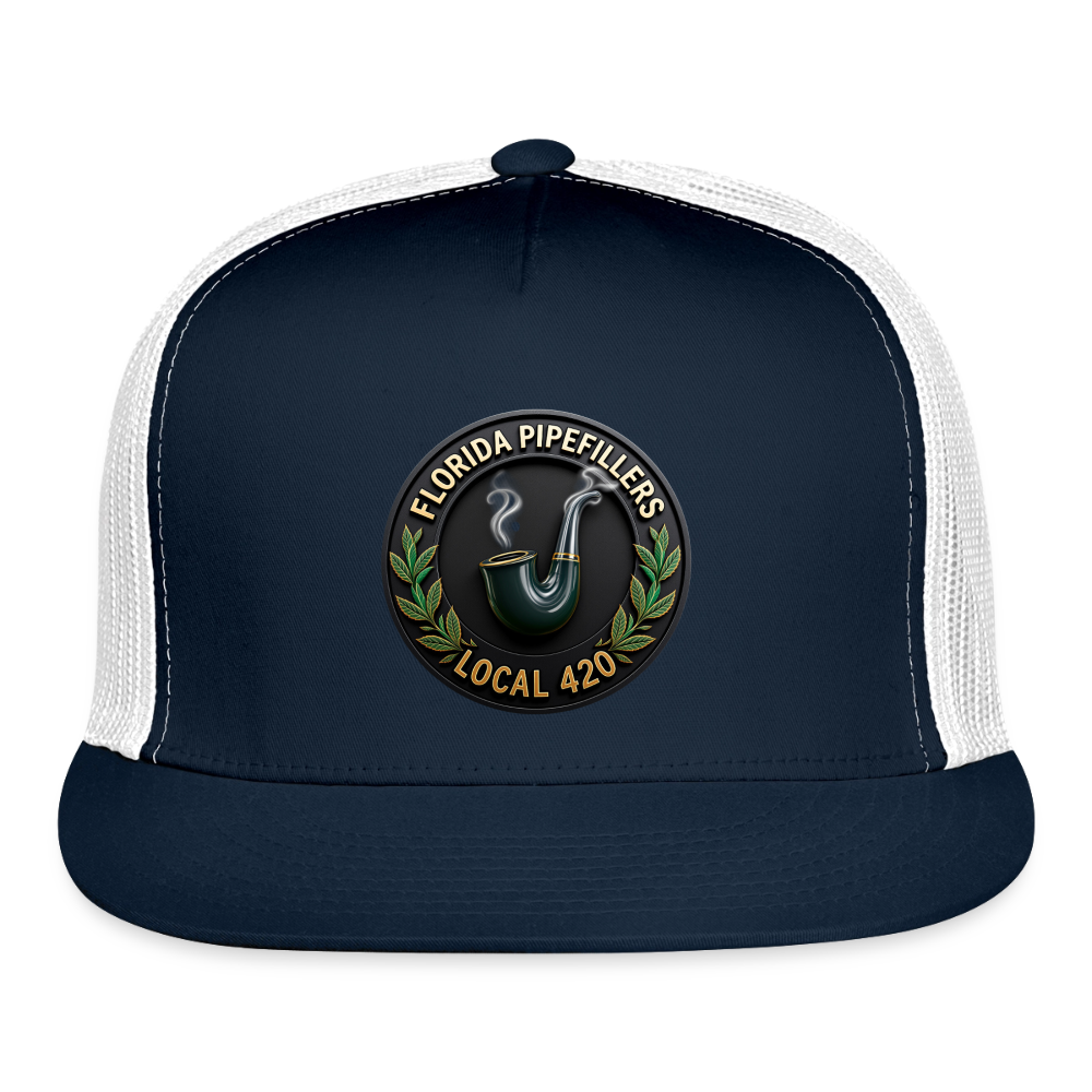 FLORIDA PIPEFILLERS LOCAL 420 Trucker Hat - navy/white