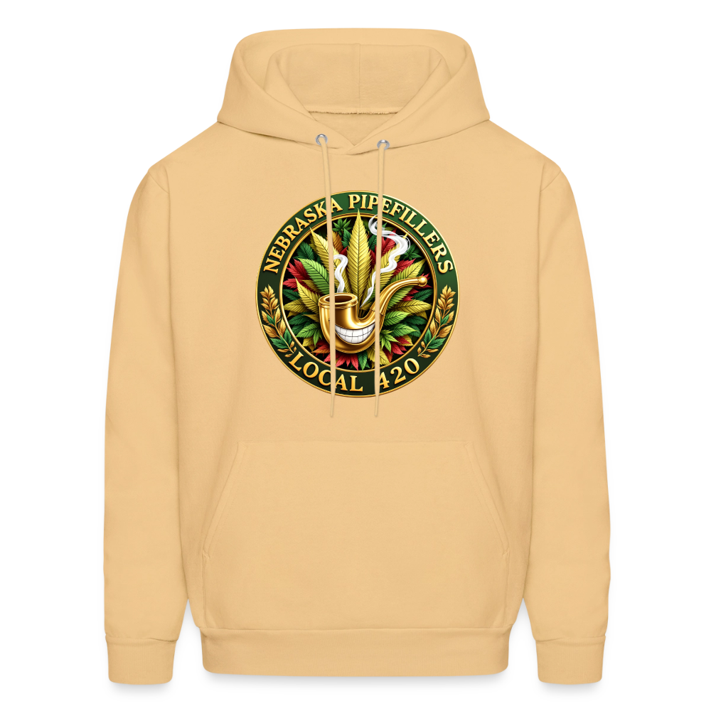 NEBRASKA PIPEFILLERS LOCAL 420 F/B DESIGNS Men's Hoodie - light gold 