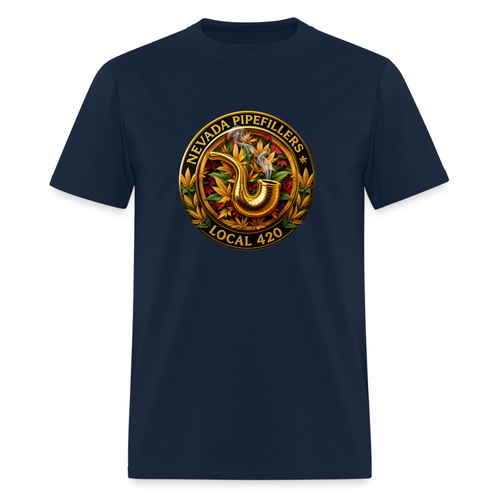 NEVADA PIPEFILLERS LOCAL 420 F/B DESIGN Men's T-Shirt - navy