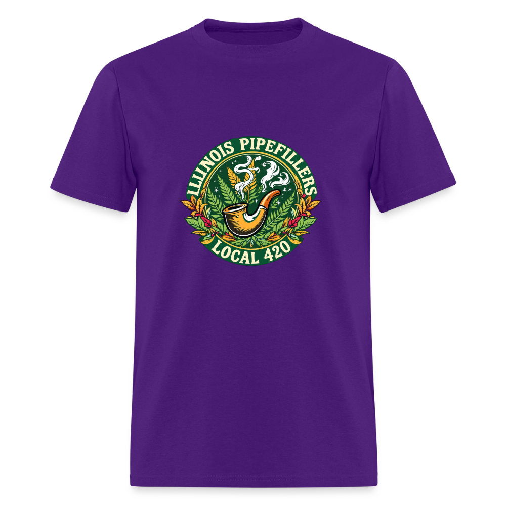 ILLINOIS PIPEFILLERS LOCAL 420 F/B DESIGN Men's T-Shirt - purple