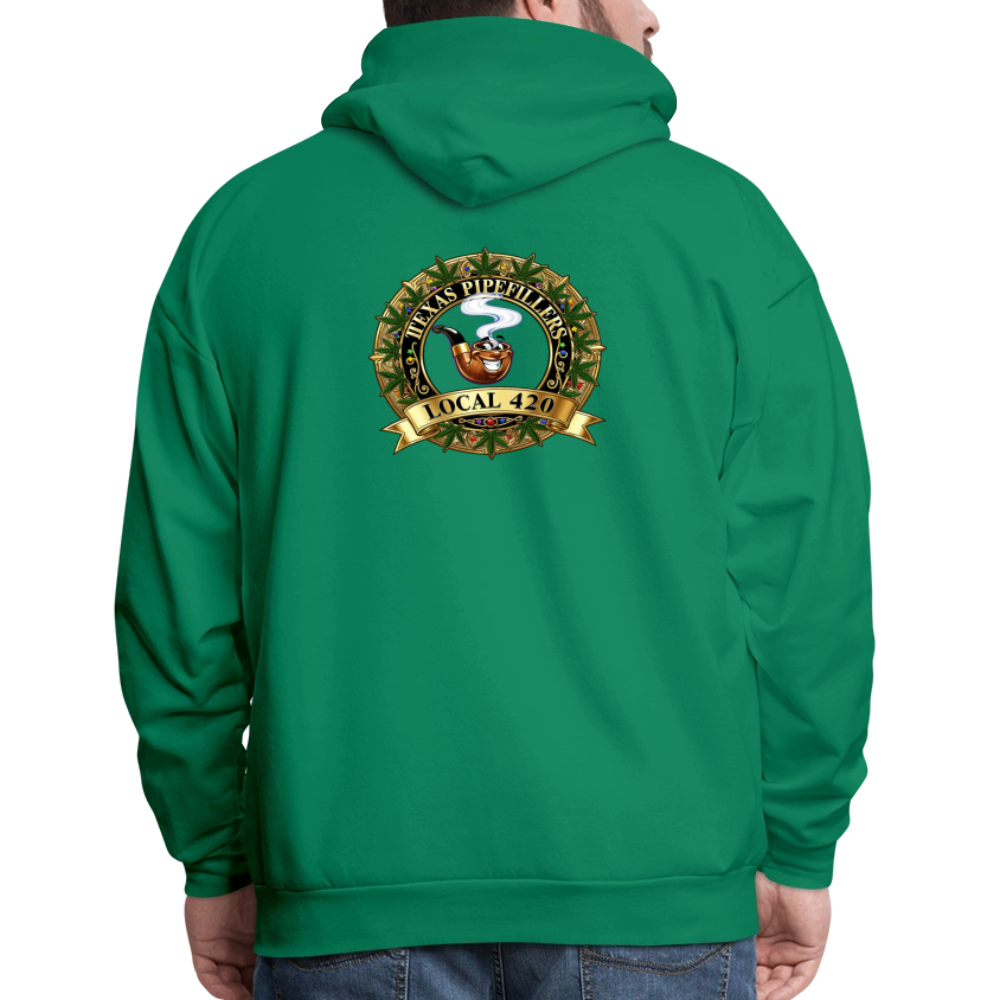 TEXAS PIPEFILLERS LOCAL 420 F/B DESIGN Men's Hoodie - kelly green