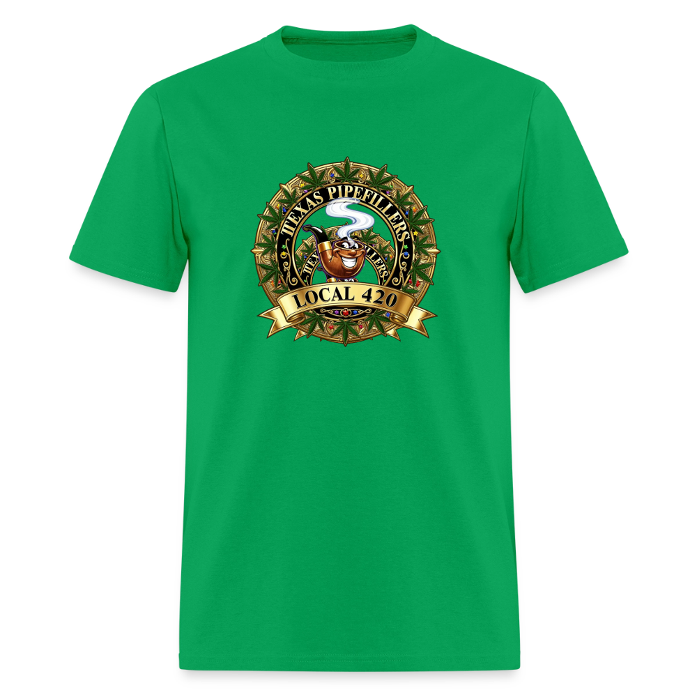 TEXAS PIPEFILLERS LOCAL 420 F/B DESIGN Men's T-Shirt - bright green