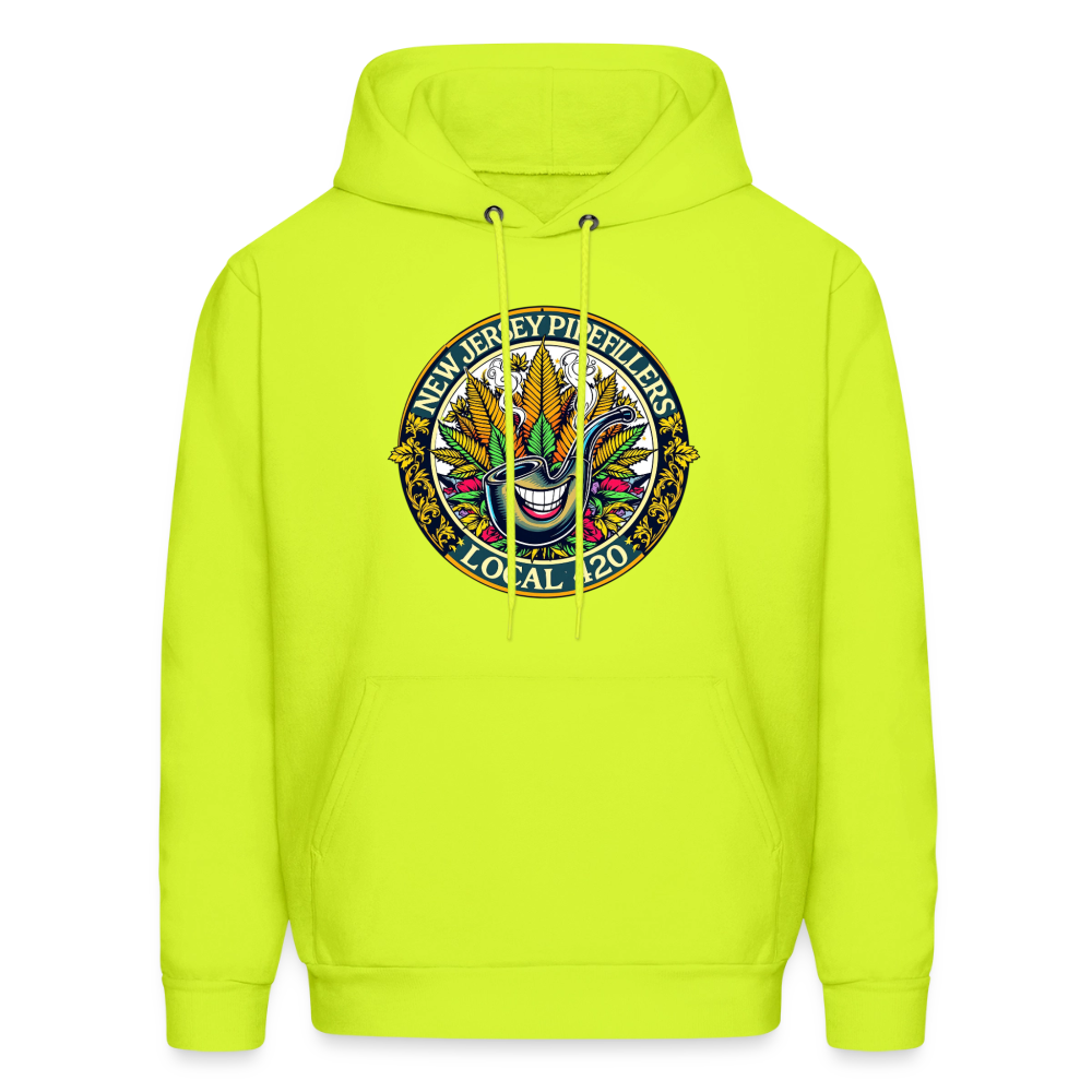 NEW JERSEY PIPEFILLERS LOCAL 420 F/B DESIGN Men's Hoodie - safety green
