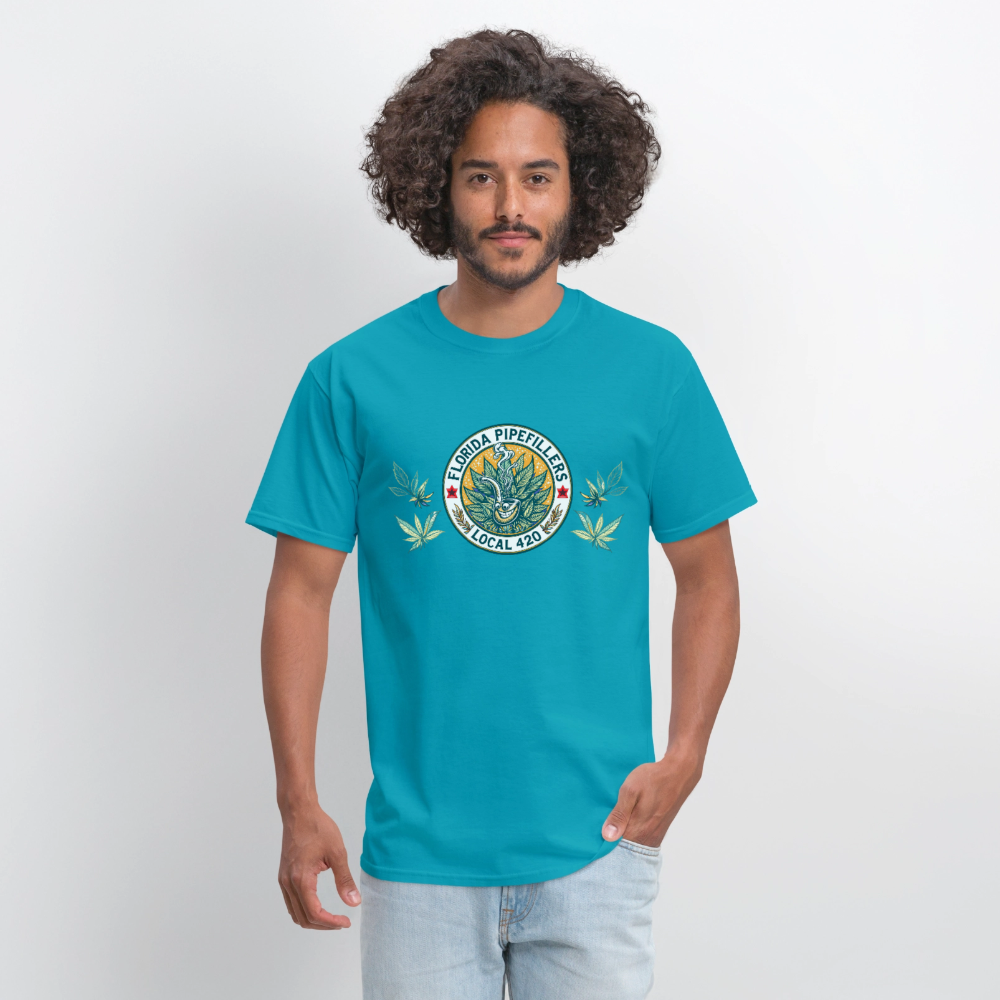 FLORIDA PIPEFILLERS LOCAL 420 Men's T-Shirt - turquoise