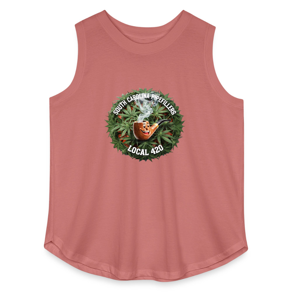 SOUTH CAROLINA PIPEFILLERS LOCAL 420 Women's Curvy Relaxed Tank Top - mauve