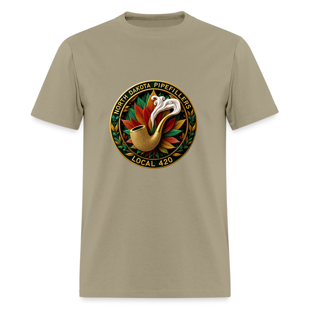 NORTH DAKOTA PIPEFILLERS LOCAL 420 F/B DESIGNS Men's T-Shirt - khaki