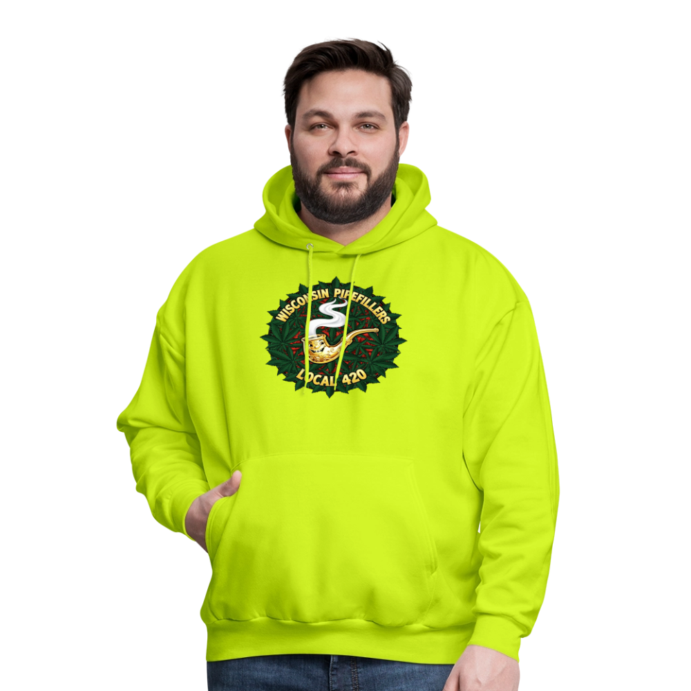 WISCONSIN PIPEFILLERS LOCAL 420 Men's Hoodie - safety green