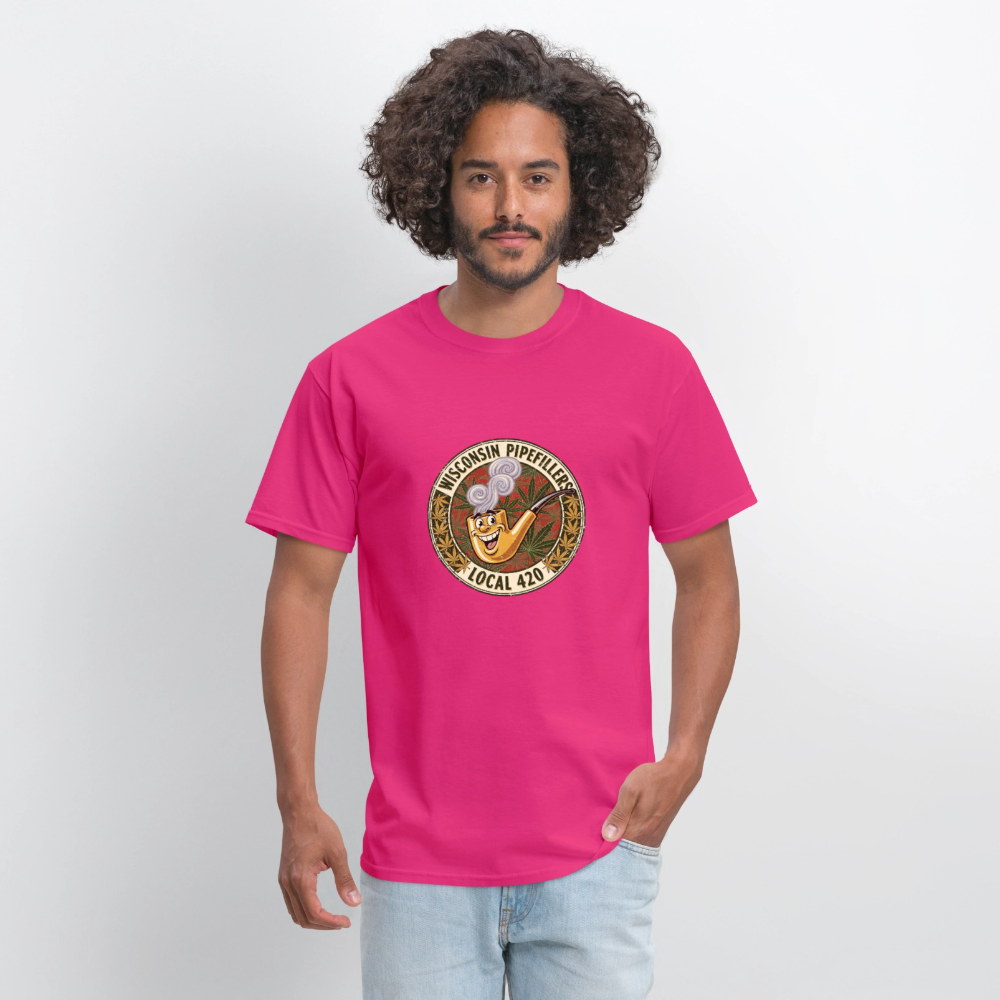WISCONSIN PIPEFILLERS LOCL 420 F/B DESIGN Men's T-Shirt - fuchsia