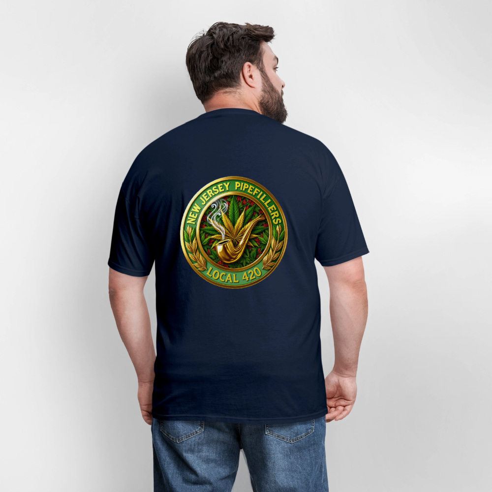 NEW JERSEY PIPEFILLERS LOCAL 420 F/B DESIGN Men's T-Shirt - navy