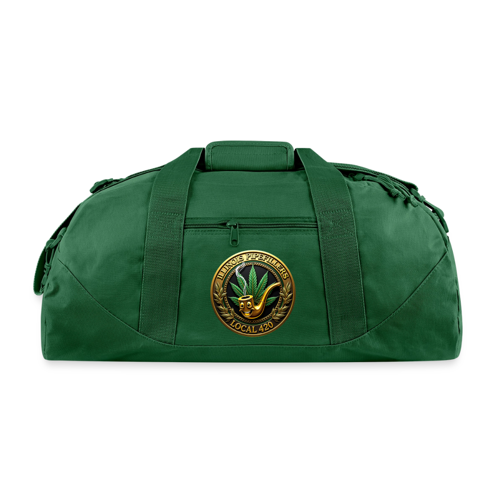ILLINOIS PIPEFILLERS LOCAL 420 2 EMBLEMS Duffel Bag - forest green