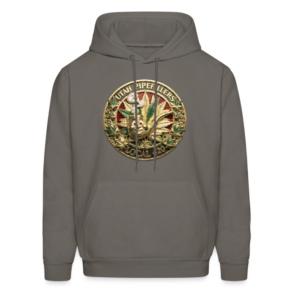UTAH PIPEFILLERS LOCAL 420 Men's  Hoodie - asphalt gray