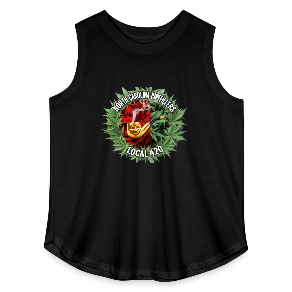 NORTH CAROLINA PIPEFILLERS LOCAL 420 Women's Curvy Relaxed Tank Top - black