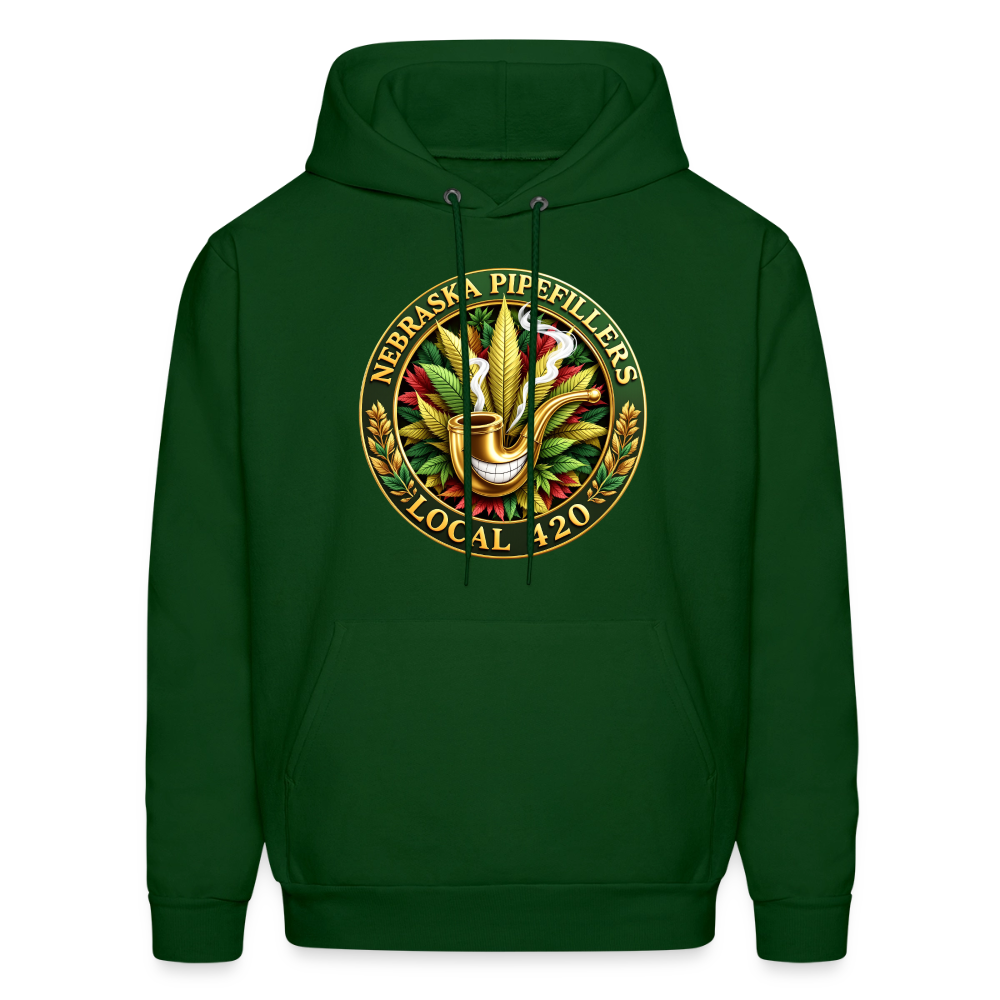 NEBRASKA PIPEFILLERS LOCAL 420 F/B DESIGNS Men's Hoodie - forest green