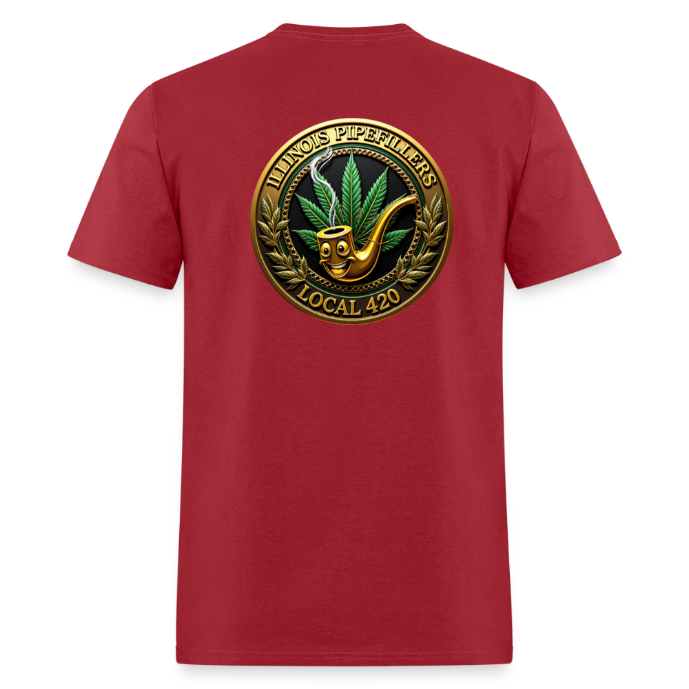 ILLINOIS PIPEFILLERS LOCAL 420 F/B EMBLEMS Men's T-Shirt - true red