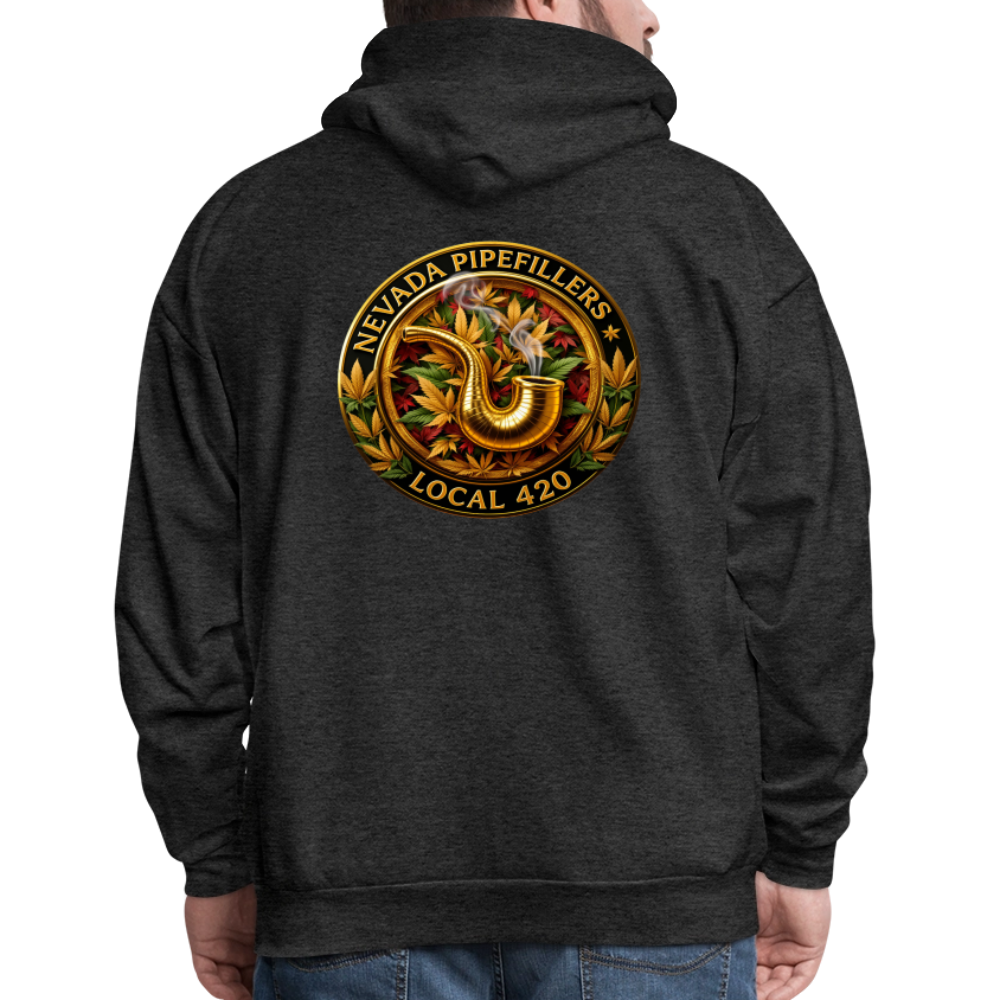 NEVADA PIPEFILLERS LOCAL 420  F/B DESIGN Men's Hoodie - charcoal grey