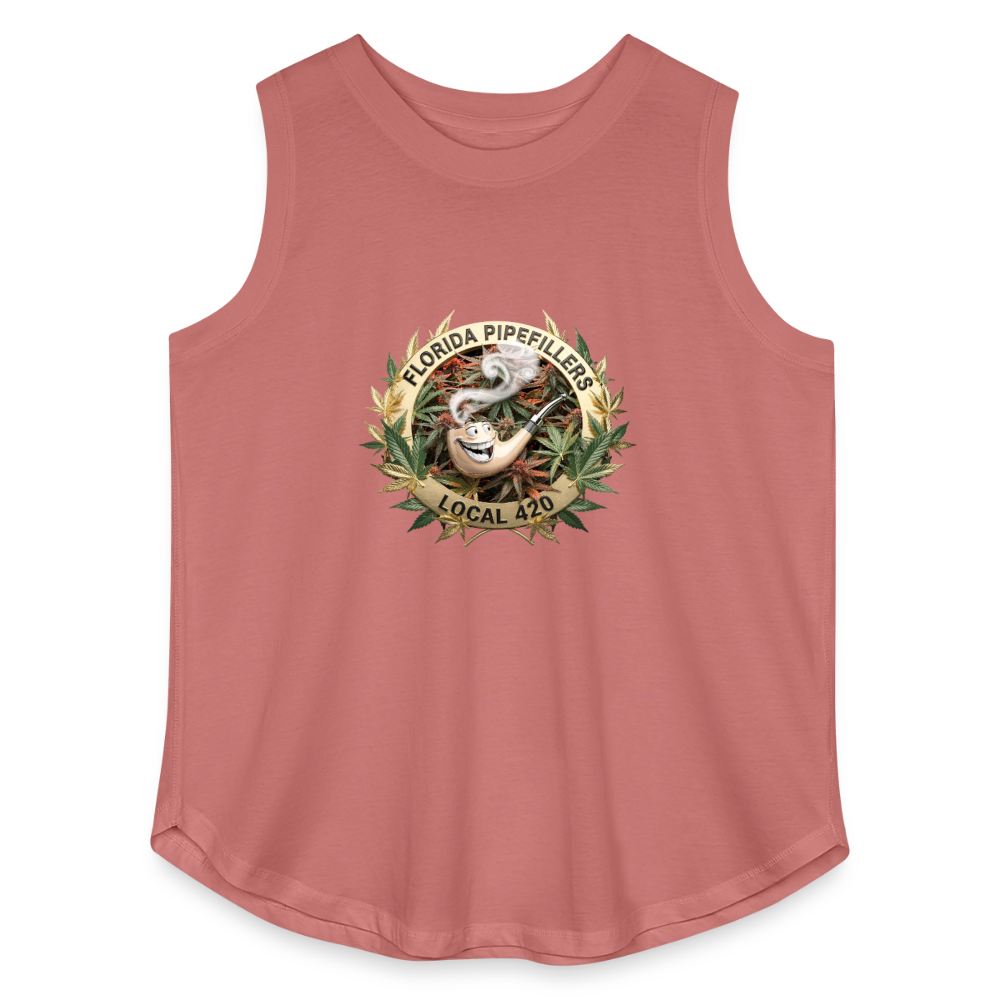 FLORIDA PIPEFILLERS LOCAL 420 F/B DESIGN Women's Curvy Relaxed Tank Top - mauve