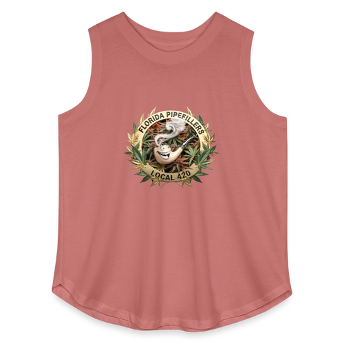 FLORIDA PIPEFILLERS LOCAL 420 F/B DESIGN Women's Curvy Relaxed Tank Top - mauve