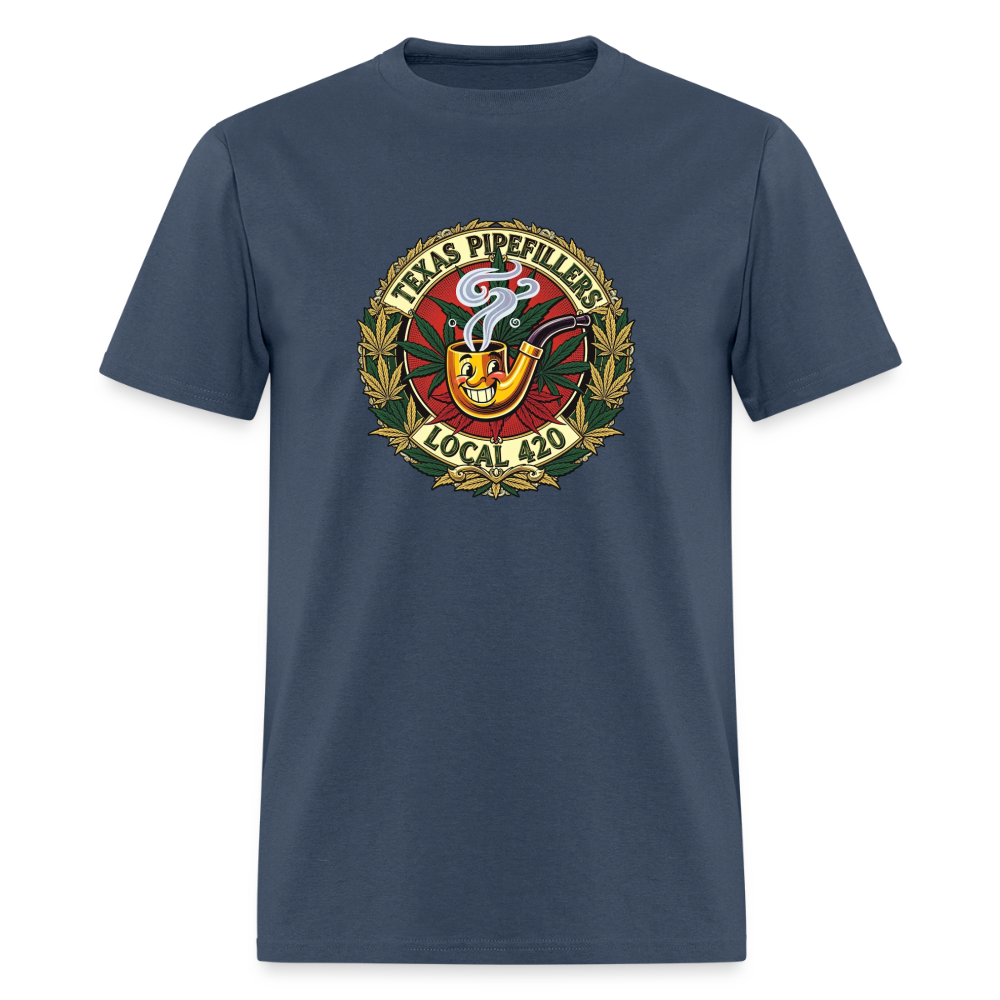 TEXAS PIPEFILLERS LOCAL 420 F.B DESIGN Men's T-Shirt -  blue dusk