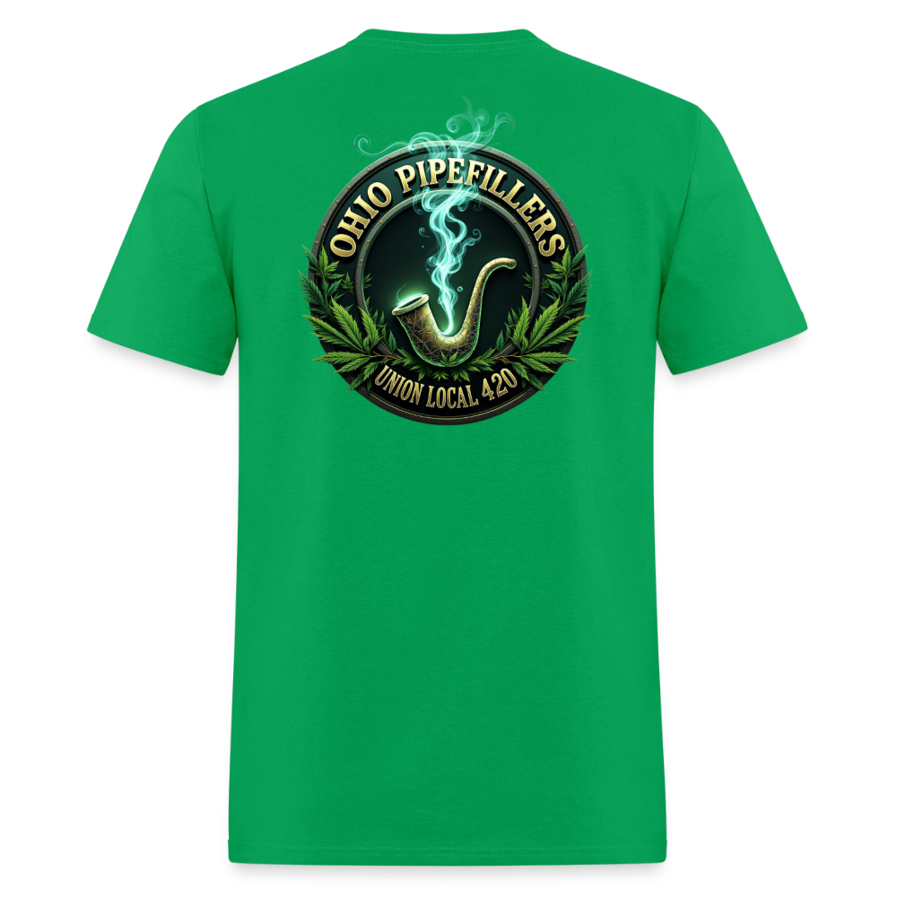 OHIO PIPEFILLERS UNION LOCAL 420 F/B DESIGNS Men's T-Shirt - bright green