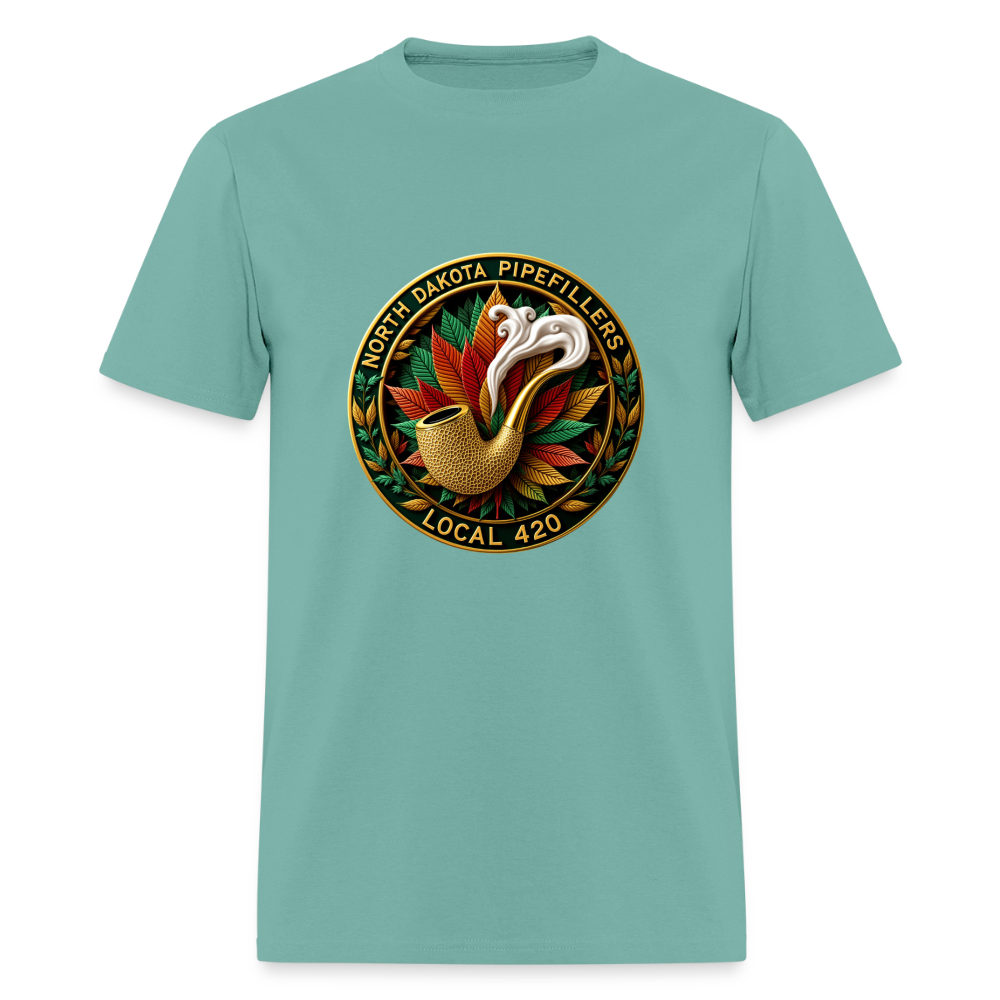 NORTH DAKOTA PIPEFILLERS LOCAL 420 Men's Tee shirt - aquatic