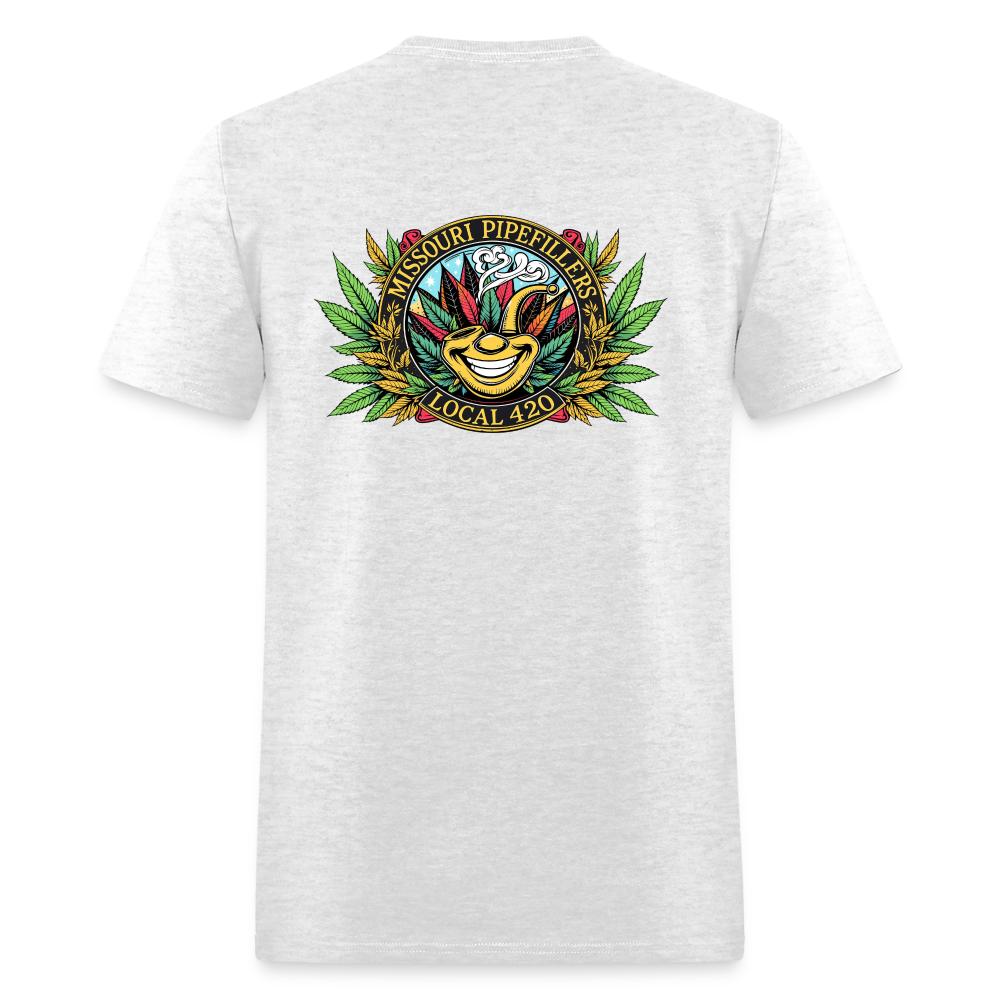 MISSOURI PIPEFILLERS LOCAL 420  F/B DESIGNS  Men's T-Shirt - light heather gray