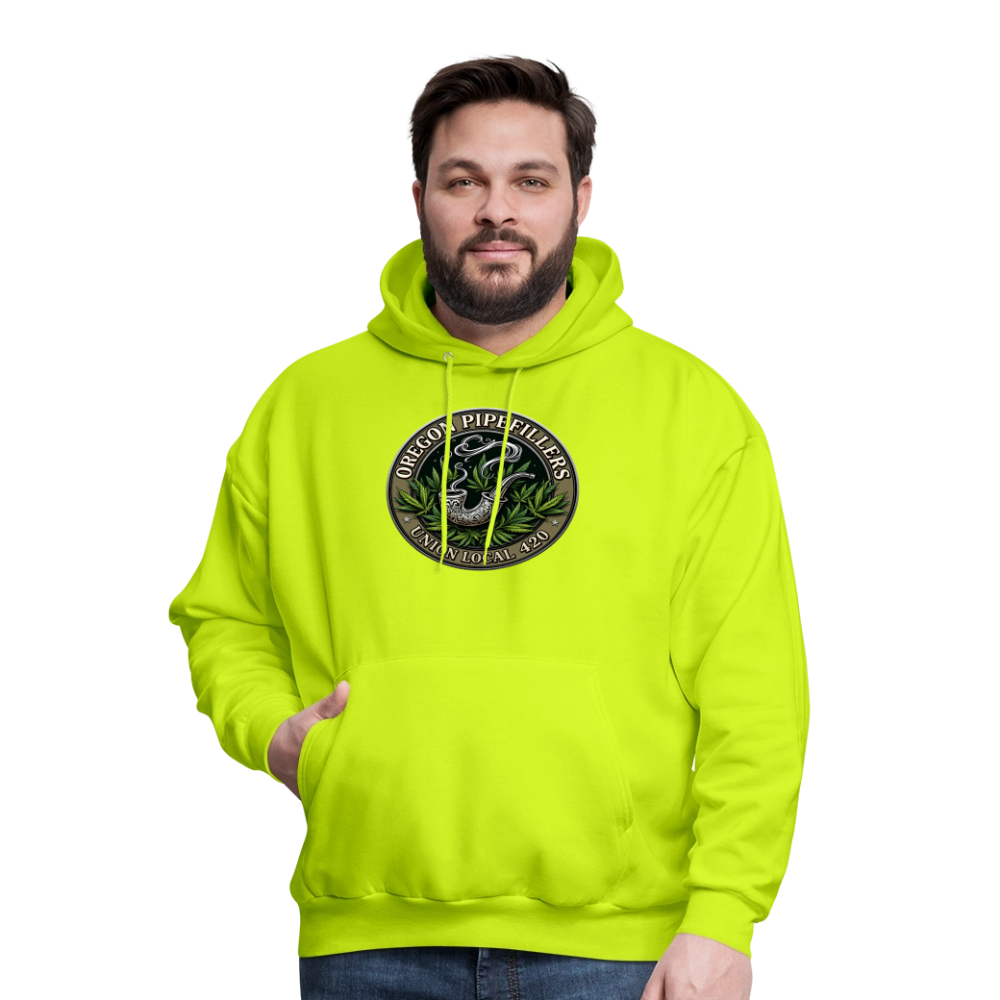 OREGON PIPEFILLERS LOCAL 420 Men's Hoodie - safety green